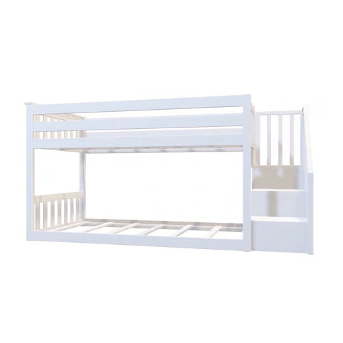 Harriet Bee Kean Twin Over Twin Solid Wood Standard Bunk Bed with
